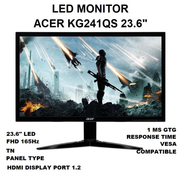 LED Monitor ACER KG241QS 23.6 Inch 165Hz Full HD HDMI Display Port - Mitrajual