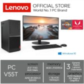 PC Desktop Lenovo V55t-15 AMD Ryzen 3 3200G 8GB 1TB DVDRW Wind10 21.5″ - Mitrajual