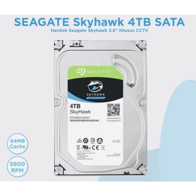 Hardisk Seagate Skyhawk 4TB Khusus CCTV - Mitrajual