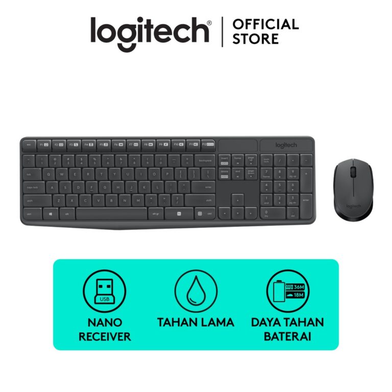 Keyboard Mouse Wireless Logitech MK235 - Mitrajual