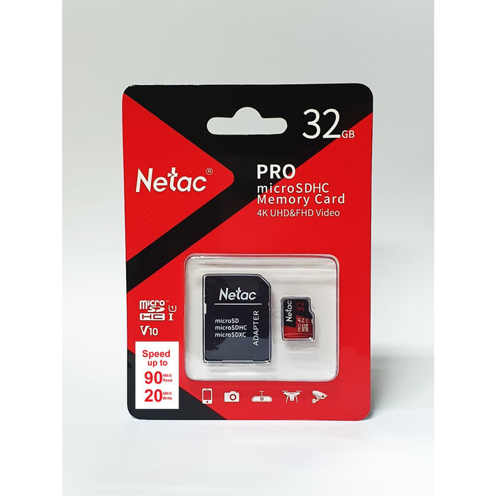 Micro SD 32GB V10-U1 NETAC With Adapter - Mitrajual