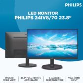 LED Monitor PHILIPS 241V8/70 23.8 Inch 75Hz Full HD VGA HDMI - Mitrajual